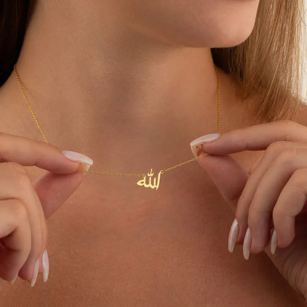Personalized Letter Love God Patience in Arabic Necklaces Women